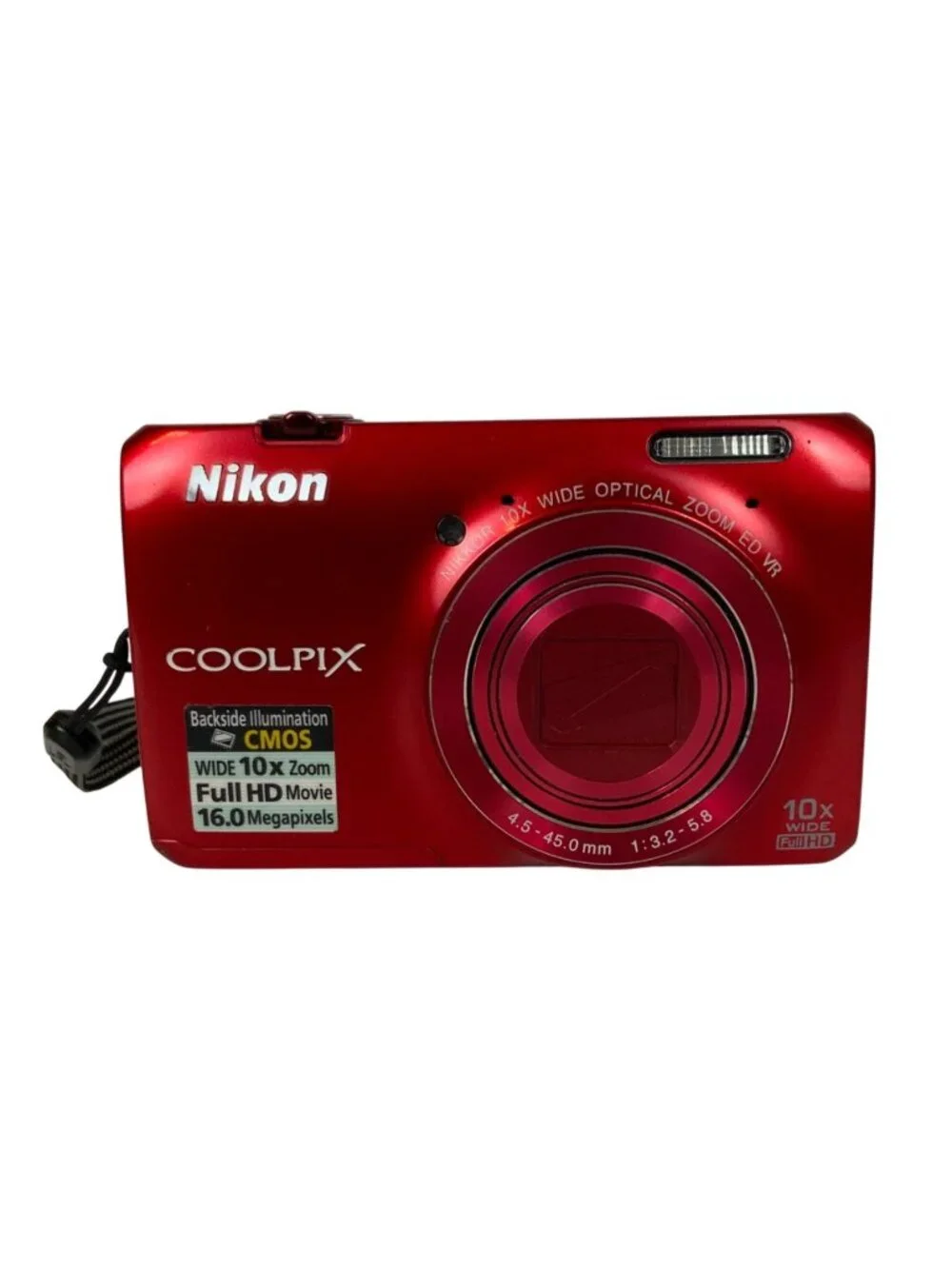 Nikon Coolpix S6300 Digital Camera 16MP Red With 10x Optical Zoom & Accessories